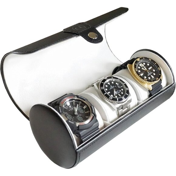 Travel Watch Case Roll Organizer for MenVegan Faux Leather  display picture 3
